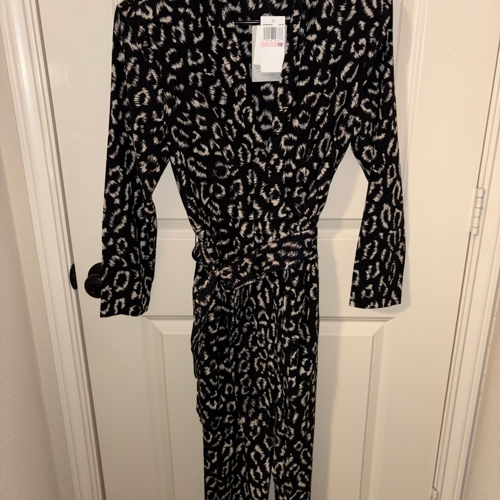 A.L.C. Black and White Printed Jumpsuit